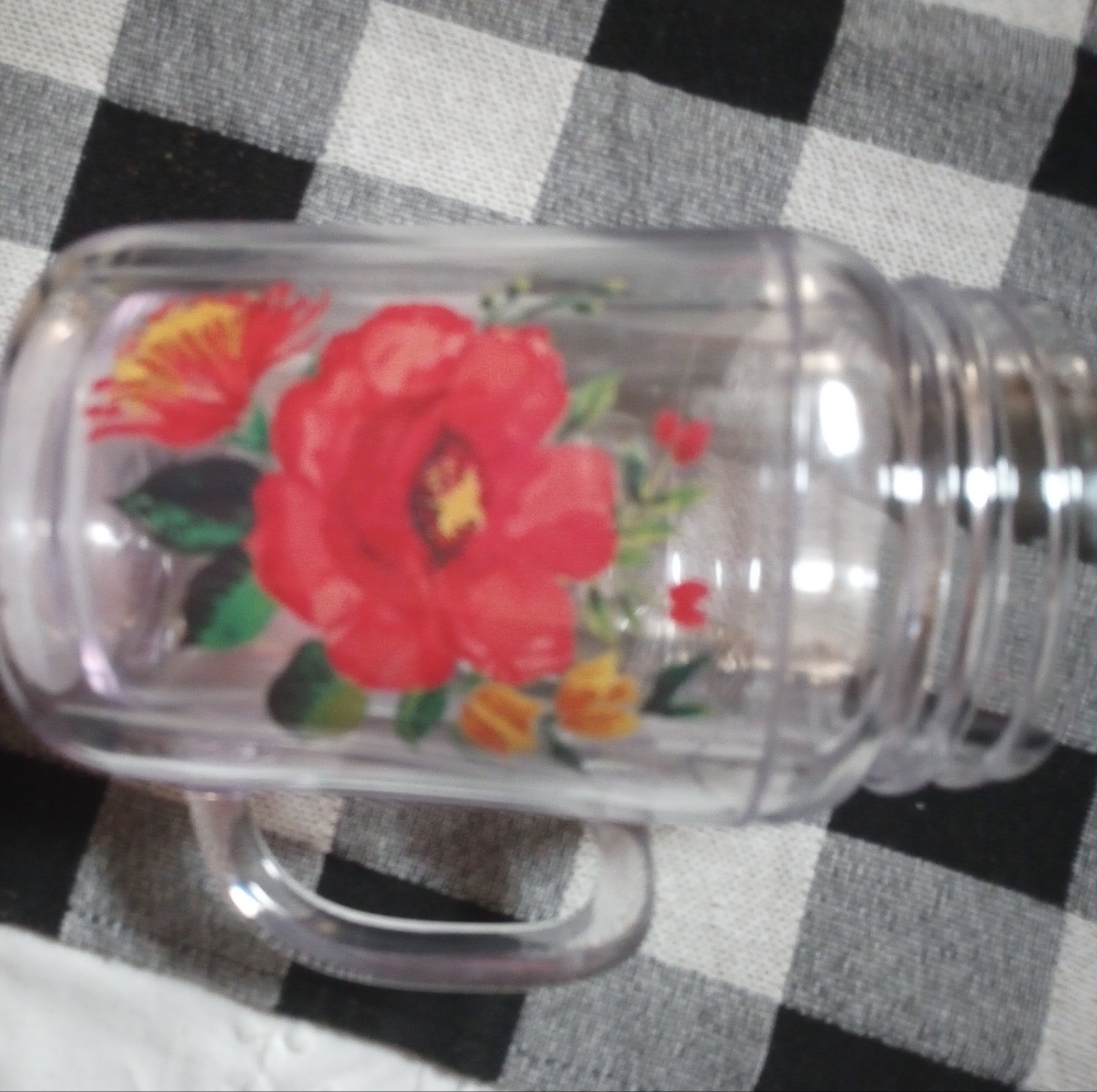 Pioneer Woman Floral Clear Mug with Handle - Picture 3 of 4